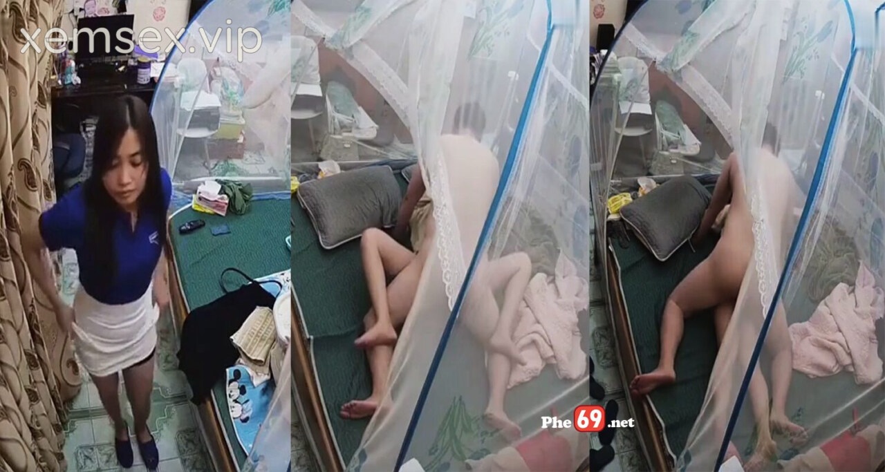 Hack Camera cặp vợ chồng trẻ vợ vừa đi làm về là cởi váy trèo lên giường địt (Full)
